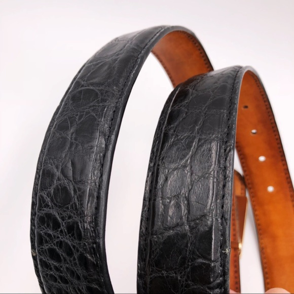 Taxidermy Black Genuine Florida Alligator Belt - Picture 3 of 6